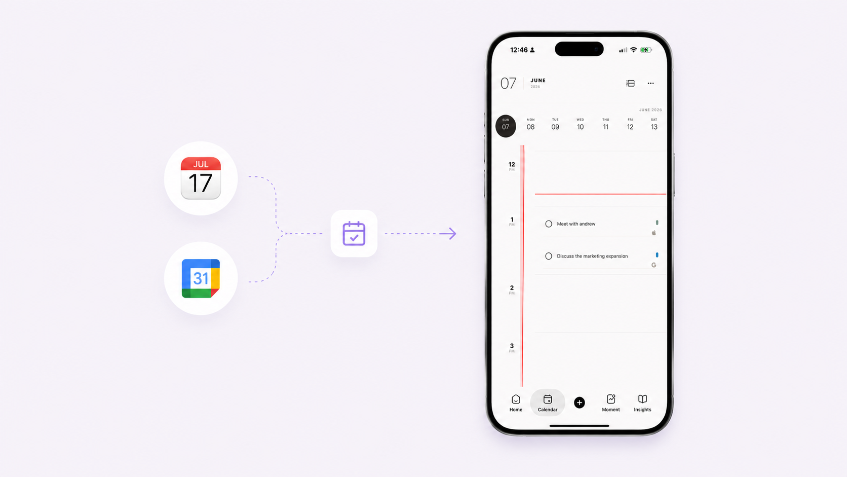 theGoodspace integrated calendar and tasks timeline view